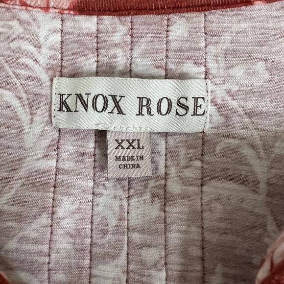 Knox Rose Womens Boho Peasant Dress XXL Rust Floral Tiered Cotton Blend - Picture 6 of 7